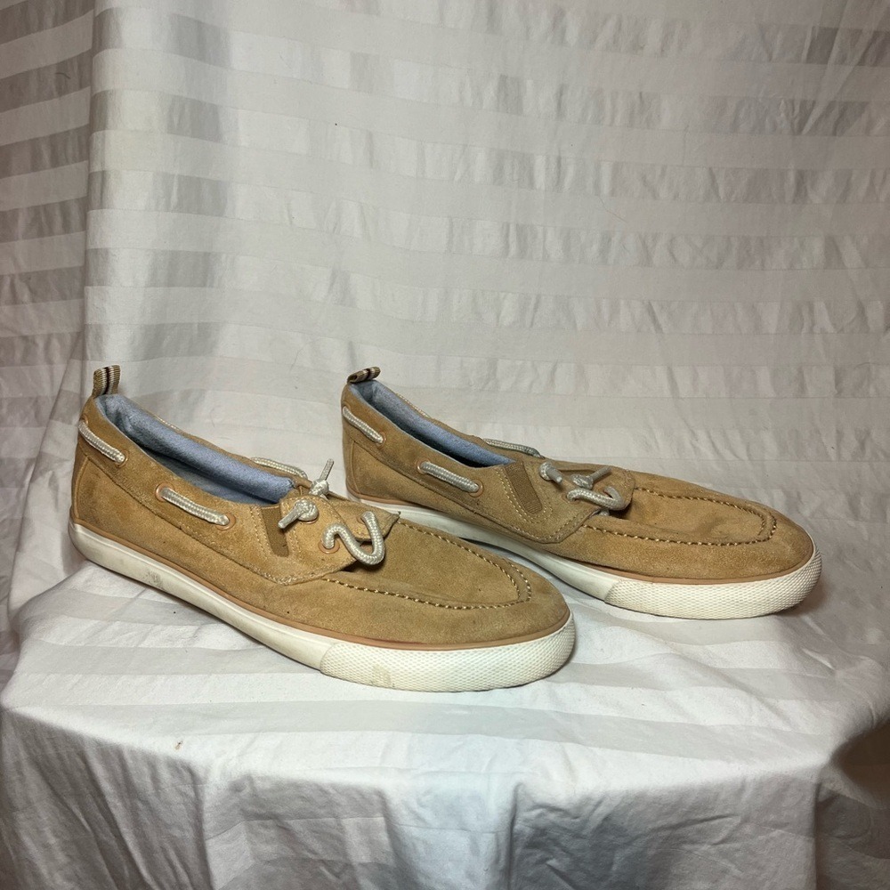 Cat & Jack Kids Tan Suede Boat Shoes Loafers‎ Size 5 Nautical Preppy Sneakers